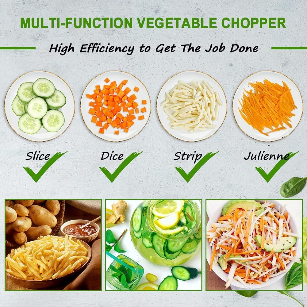¡Versatilidad en tu cocina! Cortador de verduras multifuncional: cortes perfectos siempre